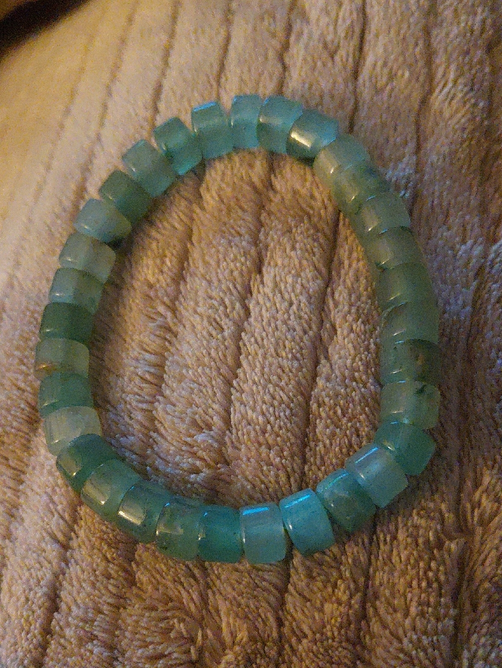 Seafoam Green Jadeite/Aventurine Barrel Bracelet